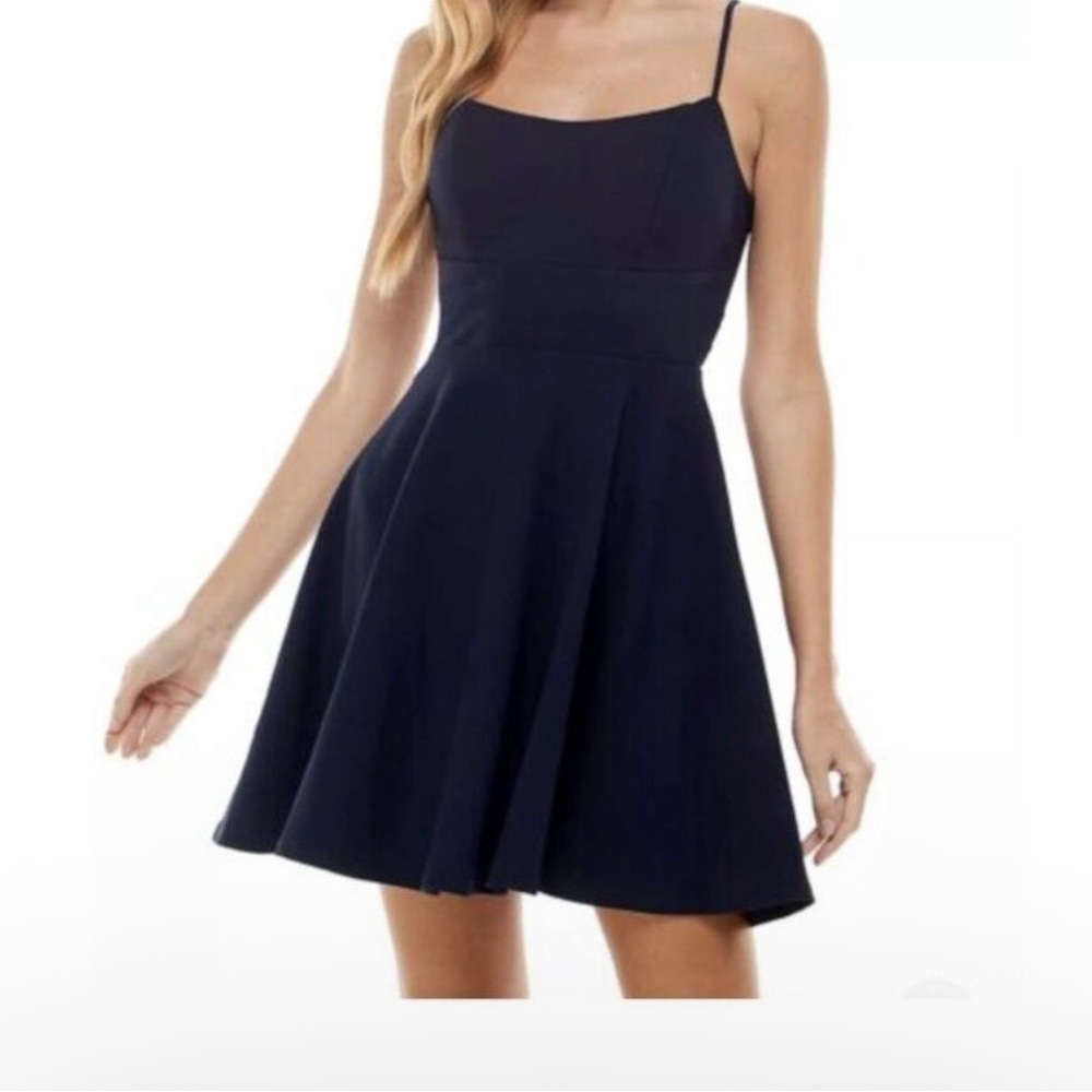 City Studio Navy Spaghetti Strap Mini Dress